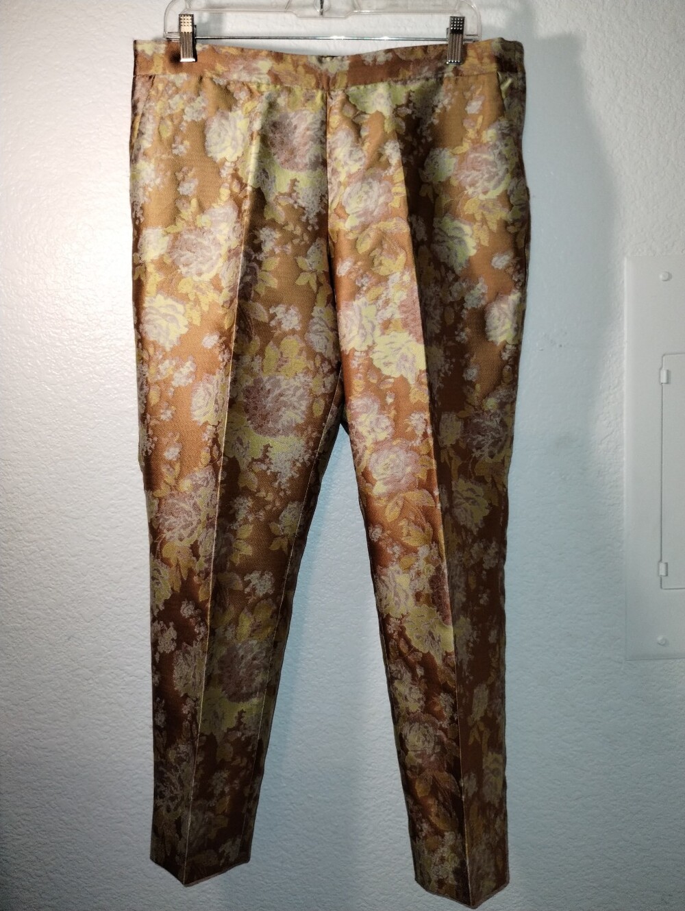 H&M Pants Brouque Tapestry Pattern Earth Tones Size 12